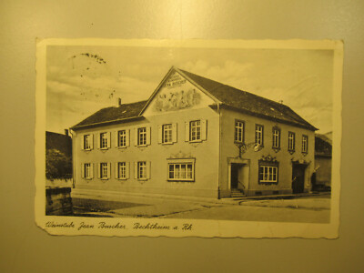 1936 AK Weinstube Jean Buscher Bechtheim a. Rhein LK Alzey Worms Wonnegau 