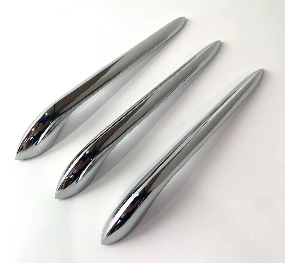 (Juego/6) Molduras de borde de lanzas de guardabarros cromadas de 9 1/4" para Mercury Monterey 1952-1954 Foto 4 de 4