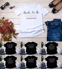 Personalised Ladies T-Shirt Elegant Hen Party Tops Selection Bride Rose Gold