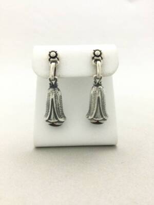 Boucles D'oreilles Georg Jensen Grenat #720 - Argent 925, Style Pendantes - Occasion
