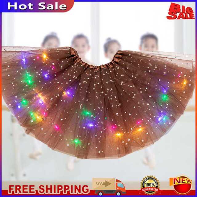 Beautiful Glow Mesh Skirt Sequin Printing Glow Fluffy Skirt for Festival Events