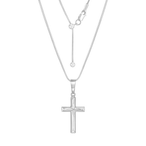 Sterling Silver Cross Necklace with Adjustable Chain Faith Keepsake