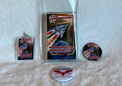 Commodore 64 / 128 CBM C64 Thrust - NEUES Gehäuse, GRATIS Abzeichen und Schlüsselanhänger 