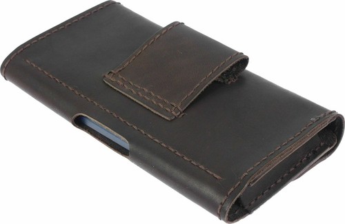 CUSTOMIZED HORIZONTAL WAIST POUCH MADE OF COWHIDE CASE COVER WITH 2 CARD POCKETS - Picture 11 of 22