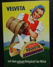 Original Papp Aufsteller aus Imoglas Kraft's Velveta Webung 1940 er Jahre