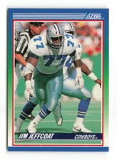 1990 SCORE FOOTBALL JIM JEFFCOAT #33 DALLAS COWBOYS