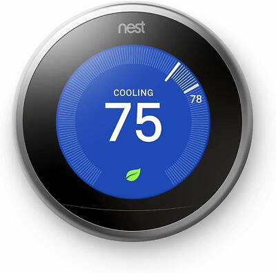 Google Nest 3rd Generation Smart Learning Thermostat - Stainless Steel