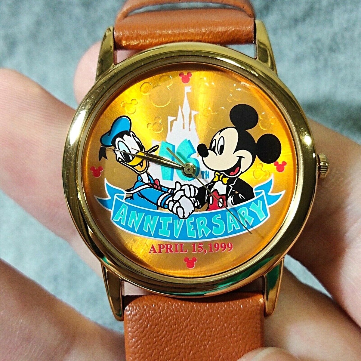 ぽんちゃん ドナルドダック 65thアニバーサリー リストウォッチ Tokyo Disneyland 16th Anniversary Mickey Mouse & Donald Duck