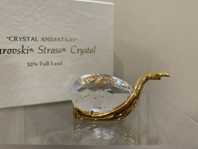 Swarovski Crystal Gold Trimlite Strass Giftware Suite Small Whale