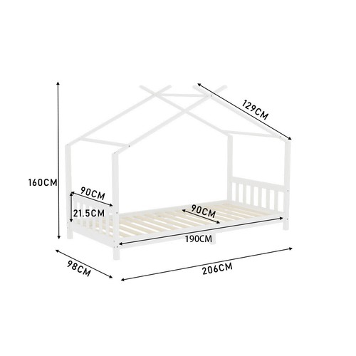 Kids House Bed Frame Single Bed Solid Wood Treehouse Toddler Floor Bed Frame - Picture 47 of 56