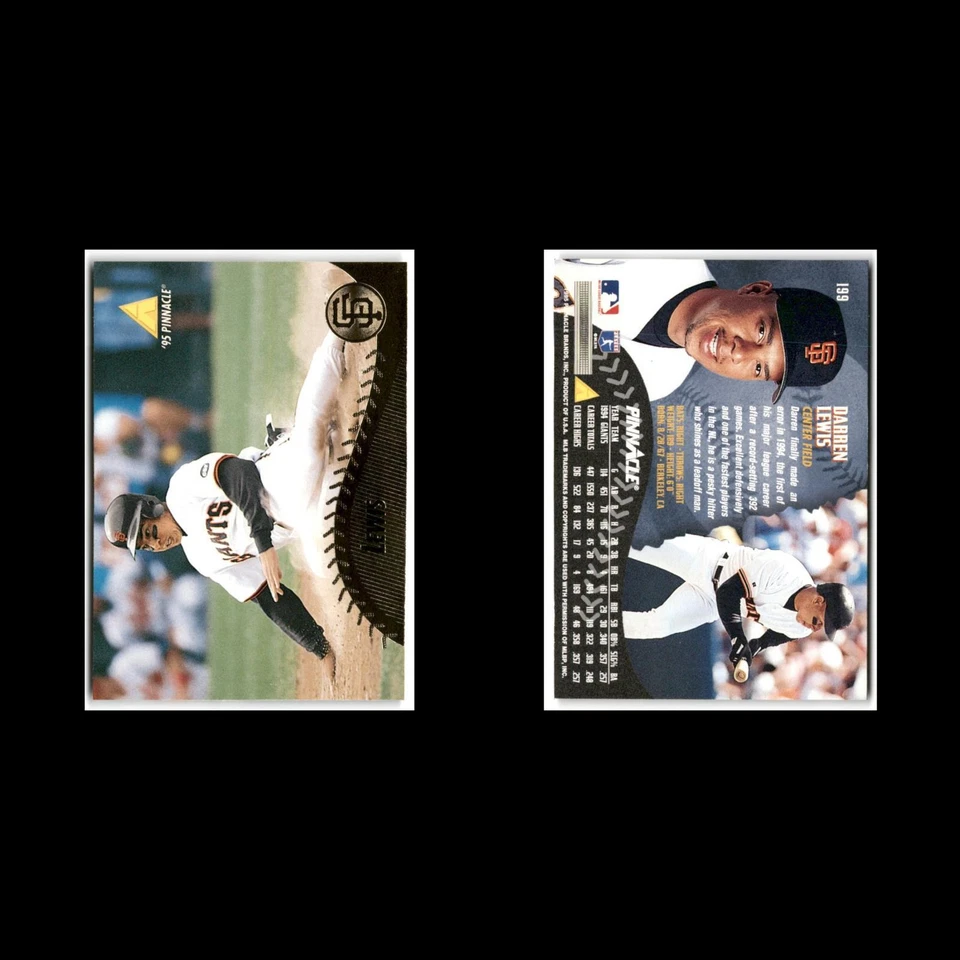 Darren Lewis #199 1995 Pinnacle San Francisco Giants Baseball Card MLB NM - Image 3 of 3