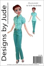 Summer Doll Clothes Sewing Pattern 15.75" City Girl Dolls Tonner