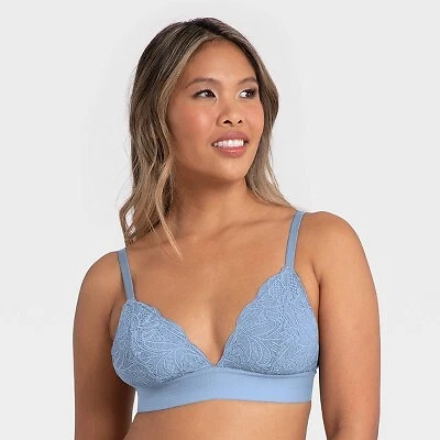 All.You.LIVELY Women's Longline Lace Bralette - Vintage Indigo S