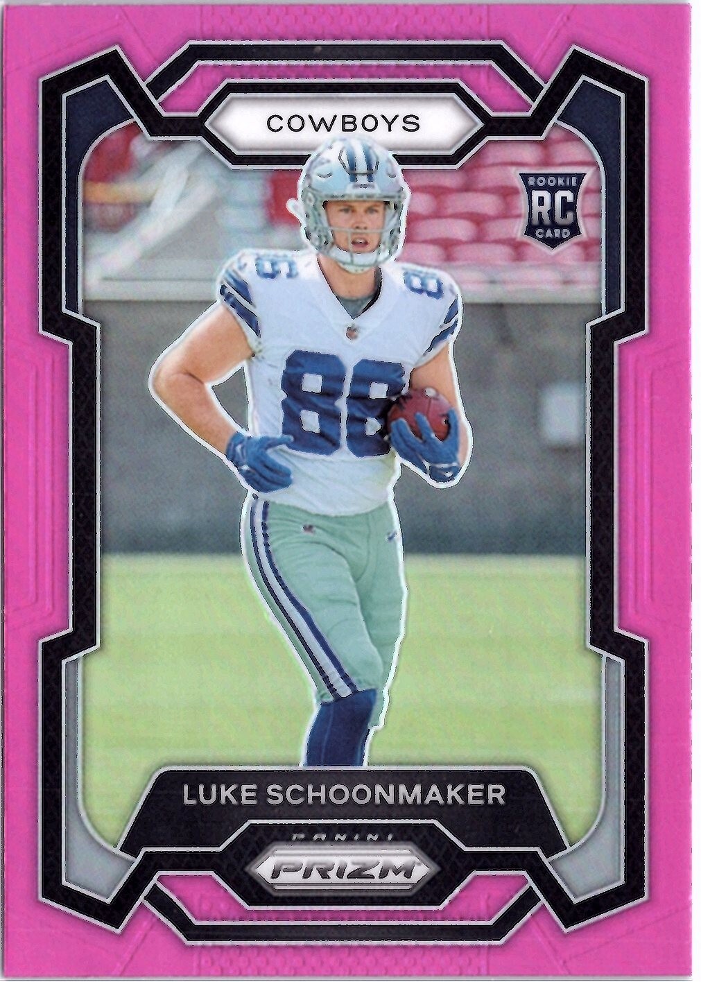 2023 Panini Prizm Pink Prizm #325 Luke Schoonmaker (RC) Dallas Cowboys