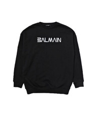 BALMAIN UNISEX SWEATSHIRT NEW LOGO BLK BT4Q40 930AV