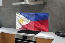 Tulup K&uuml;chenr&uuml;ckwand Spritzschutz aus Glas 140x70 Flagge