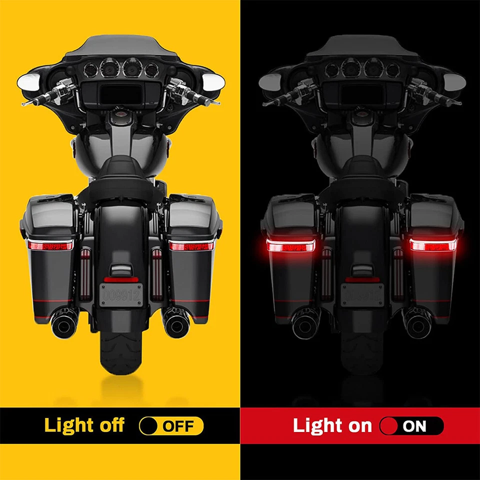 Luces giratorias LED de freno de marcha para alforja para Harley Street Glide Road Glide Touring Foto 2 de 4