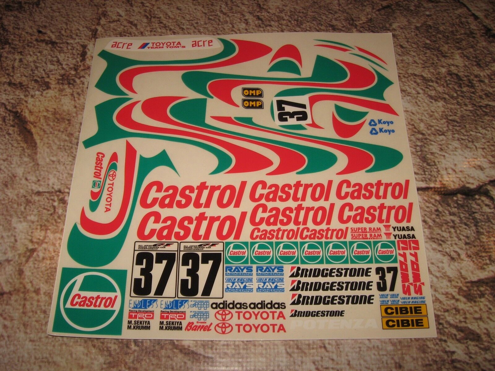 RC HPI Racing Grade Toyota Castrol Decal Sheet New Discontinued 