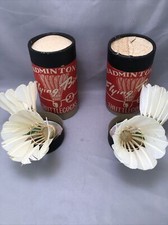 Vintage Antique Flying Bird Badminton Feather Shuttlecocks 2 cans W/ 2 Birdies