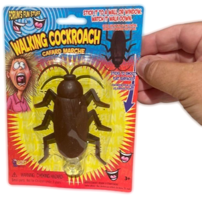 Funny WALKING COCKROACH Jumbo Roach Sticks & Crawls Down Wall