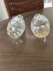 VINTAGE PAIR OF HEAVY CRYSTAL SALT & PEPPER SHAKERS WITH SILVER PLATE TOPS — photo 5