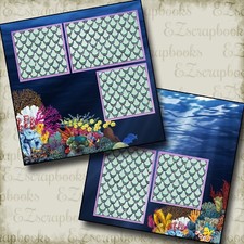 SEA WITCH Inspired - Little Mermaid - 2 Premade Scrapbook Pages - EZ Layout 2878