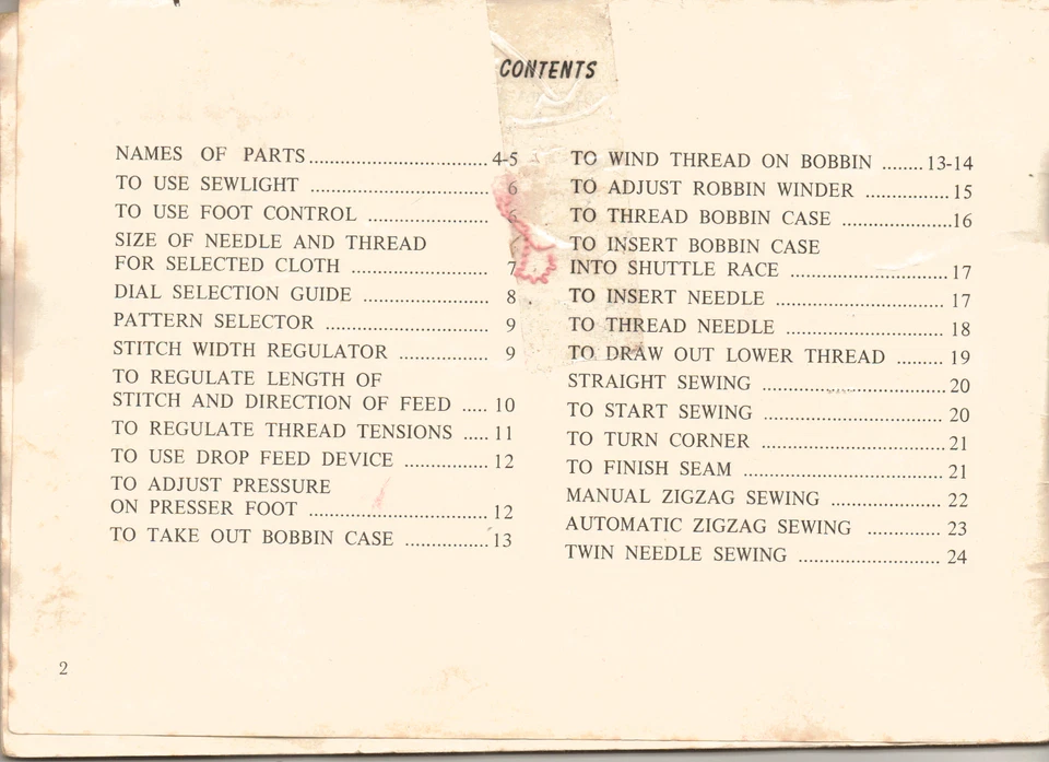 New Home 691 Janome  Instruction Manual User Guide: Coil Bound 45 Page - Image 2 of 3
