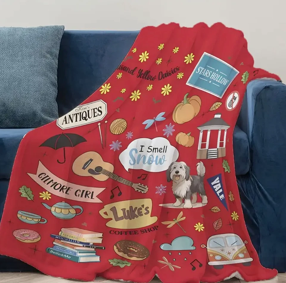 Manta de lana roja Gilmore para niñas para todas las estaciones acogedora tejida regalo de San Valentín Foto 2 de 4