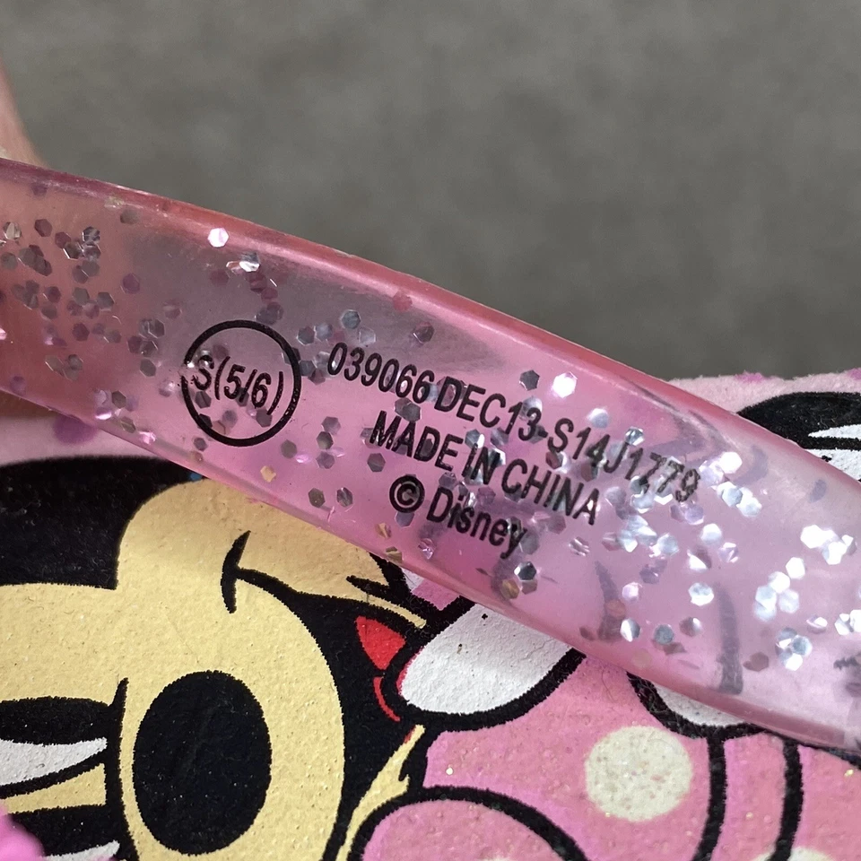 Minnie Mouse Sandal Flip Flops Disney Summer Shoes Toddler Size S (5/6) - Image 3 of 4