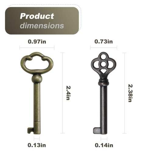 Juego de llaves de esqueleto para reloj de pie, llaves puerta para antigüedades - Imagen 8 de 8