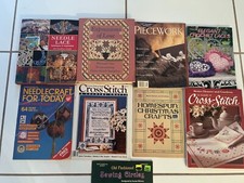 Lot of 9 Craft Cross Stitch Books Magazines Leisure Arts How to Instructions