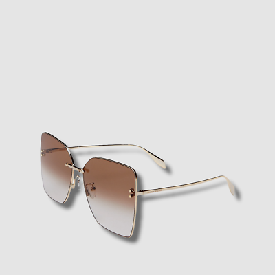 $400 Alexander McQueen AM0342S 003 Women's Gold Square