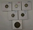 Mercury Dime Collection 5 Piece Set Plus 1 Walking Liberty Half Dollar 90 Silver
