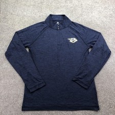 Nashville Predators Shirt Mens Small Blue NHL Hockey 1/4 Zip Fanatics Pullover