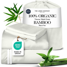 100 Organically Grown Bamboo Viscose Twin Sheet Set - 16 Inches Deep Pocket wit