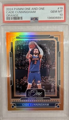 2024 Panini One and One Cade Cunningham #19 - Orange /49. PSA 10