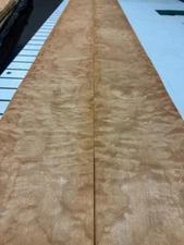 Quilted Maple Raw Wood Veneer 2 sheets 82'' x 6'' 916K