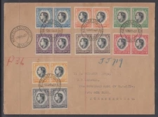 SOUTH WEST AFRICA SWA 1937 KGVI CORONATION SET (x8) REG FDC (ID:677/R66402)