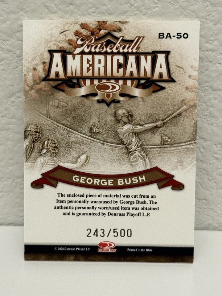 2008 Donruss Threads Americana - GEORGE BUSH - U.S President Worn Relic # /500 - Image 3 of 3