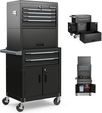 Goplus Tool Chest, 6 Drawers 3-in-1 Extra Large Tool Storage Cabinet with 4” U