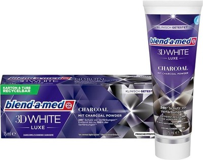 Blend-a-med Zahncreme 3D White Luxe Mit Aktivkohle, 75 ml Zahnpasta Zahn Pasta