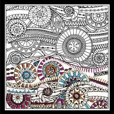 Design Works Zenbroidery bedruckter Stoff Wellen Stickpackung