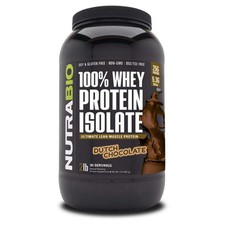 NutraBio Whey Protein Isolate 2lb  DUTCH CHOC...
