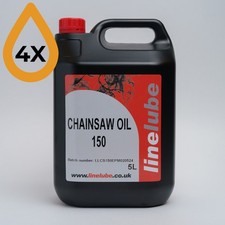 4x 5L Chainsaw Oil 5 Litres ISO 150 Linelube AGRI High Tack All Chain Saw Models