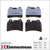 Zimmermann 24097.970.1 Bremsbelagsatz FüR VW Touareg 7LA 7L6 7L7