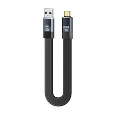 USB A to USB C Flat Cable,USB 3.2 Gen2 10Gbps Data Transfer PD 15W Fast Charging