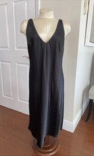 Victoria  s Secret Large Black Satin Multi-Strap Maxi Chemise Gown