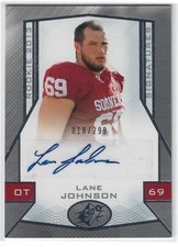 LANE JOHNSON OU OKLAHOMA SOONERS EAGLES UPPER DECK SPx  AUTO AUTOGRAPH CARD /299