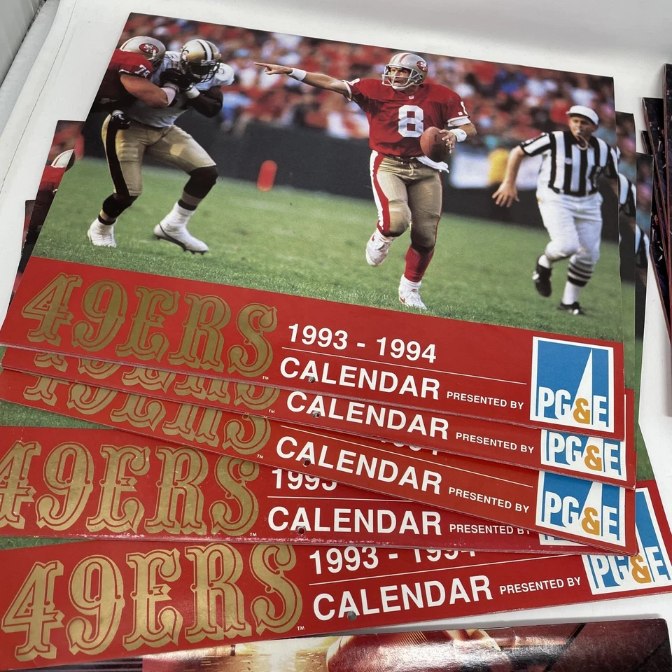 Lote de 12 calendários antigos dos anos 90 do San Francisco 49ers da NFL - Imagem 2 de 4