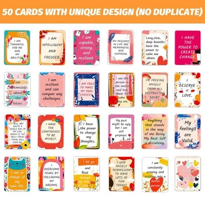 50 Positive Affirmation Cards with Encouraging Quotes Inspirational Cards